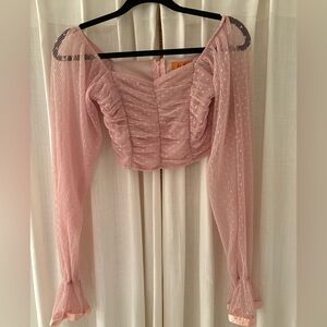 Elegant Pink Sheer Women's Top